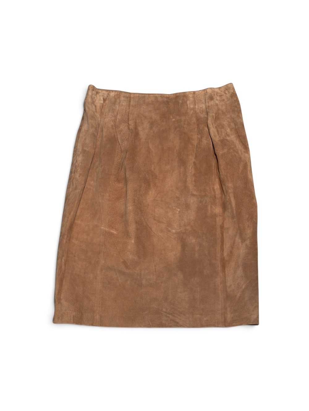 Vintage Evan Davies II Silky Pig Suede Skirt Size 20W/34 Brown